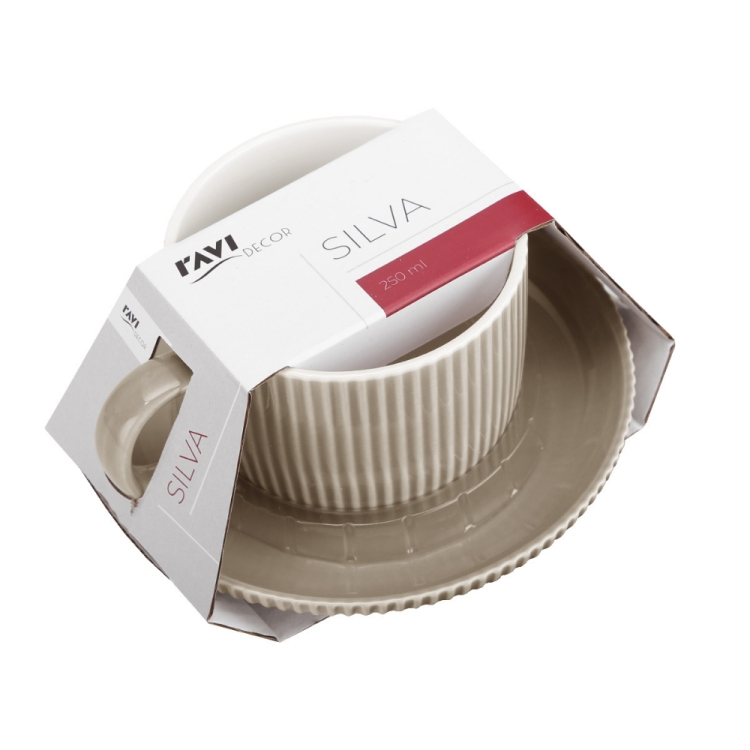 Filiżanka i spodek SILVA 250ml TAUPE RAVI